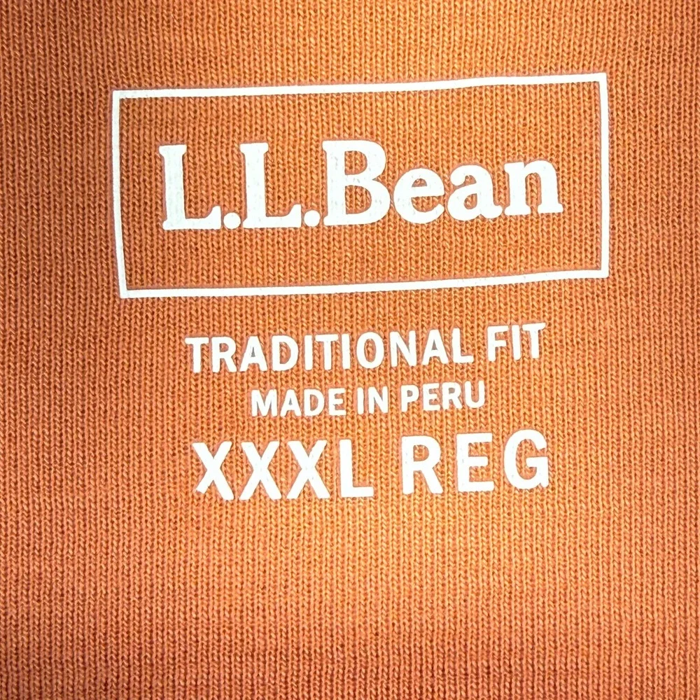 L.L.Bean Comfort Stretch Performance Pique 1/4 Zip Pullover Mens 3XL Orange NEW